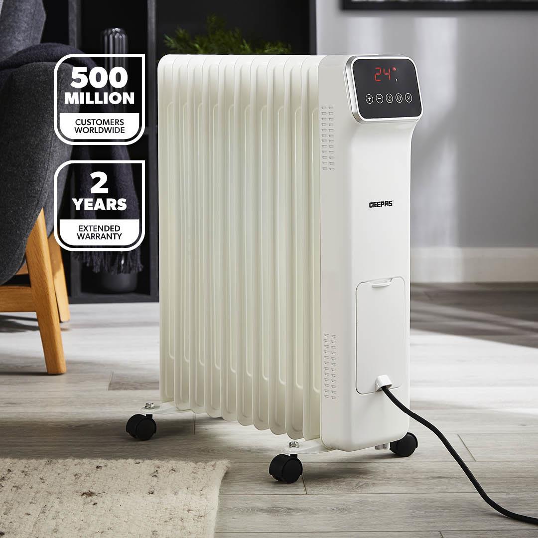 2500W Digital 11-Fin Oil-Filled Electric Radiator Heater