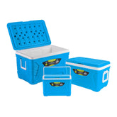 3-Piece Blue Insulated Ice Cooler Chests (5L, 25L & 50L)