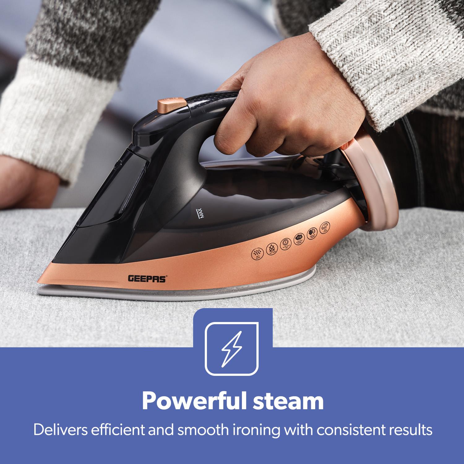 Auto Temperature Detection Smart Steam Iron Rose Gold