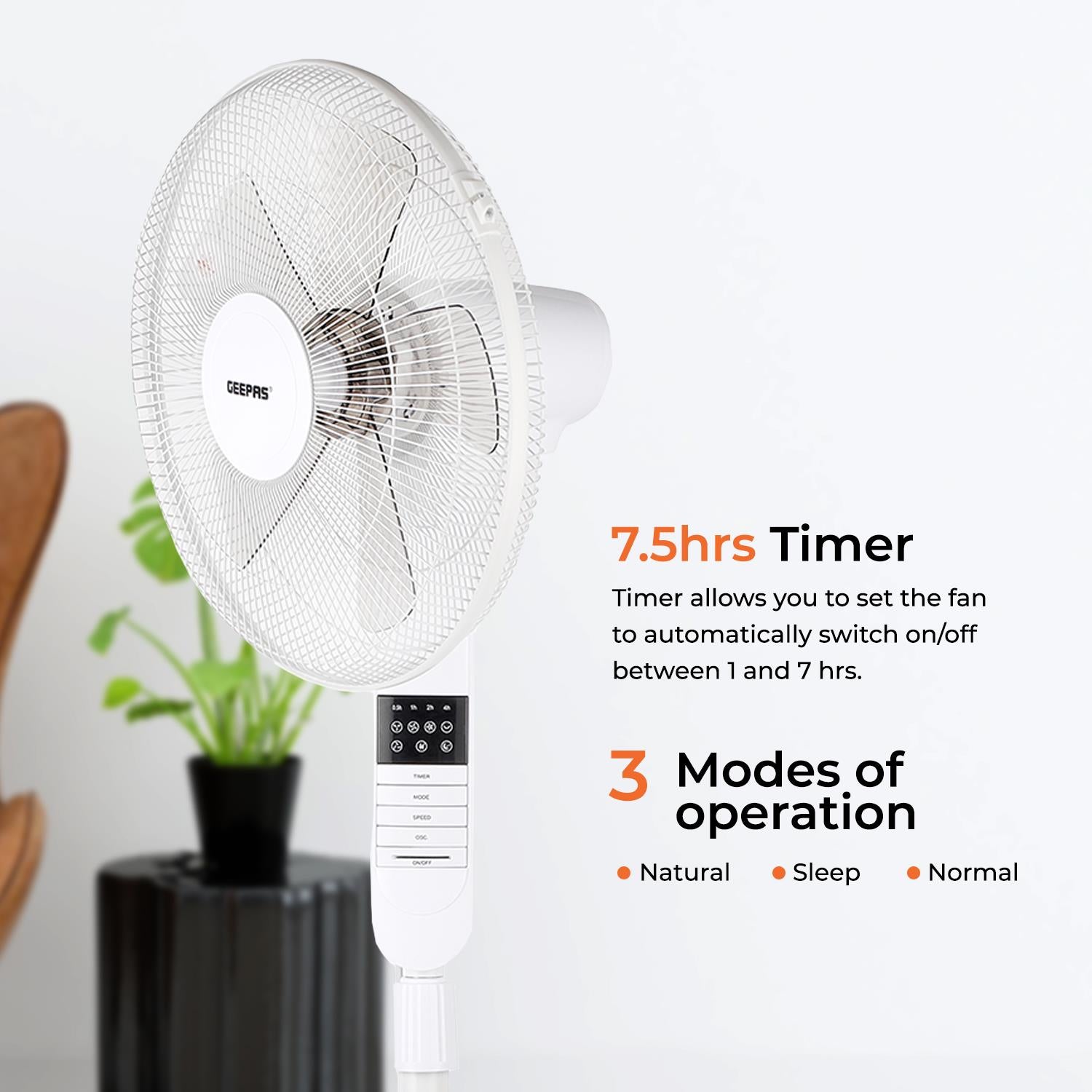 16-Inch Remote Controlled Oscillating Pedestal Fan