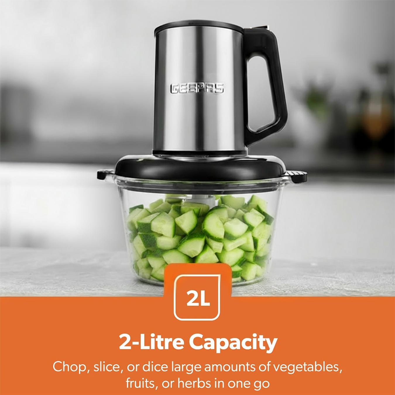 500W Mini Food Processor Chopper and Meat Grinder 2L