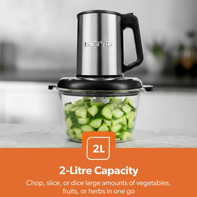 500W Mini Food Processor Chopper and Meat Grinder 2L