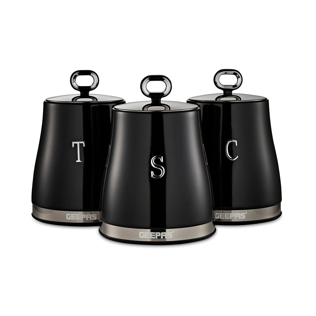 Retrovive Black Countertop Storage Containers Set Of 3