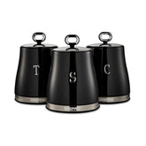 Retrovive Black Countertop Storage Containers Set Of 3