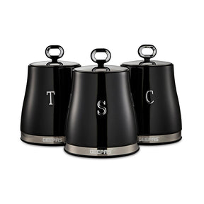 Retrovive Black Countertop Storage Containers Set Of 3