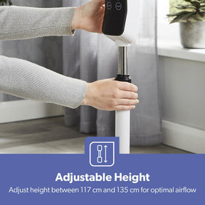 White 16" Digital Pedestal Fan With Remote Control 60W