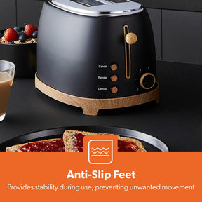 2-Slice NordiQ Black Toaster With 6 Browning Levels