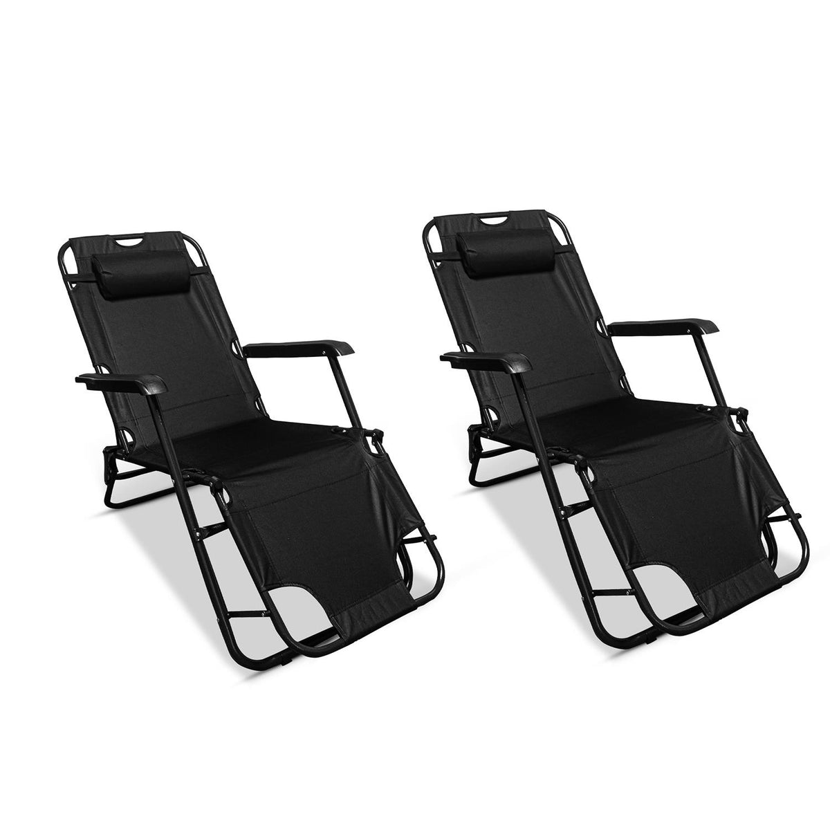 Pack Of 2 Folding Reclining Outdoor Chairs and Loungers