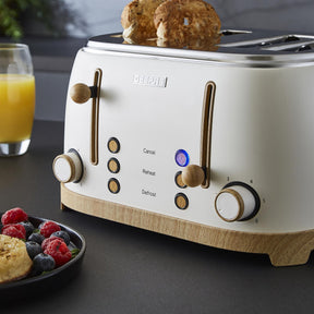 Cream NordiQ 4-Slice Toaster With  6 Browning Levels