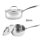 20cm Stainless Steel Tri-Ply Saucepan With Lid