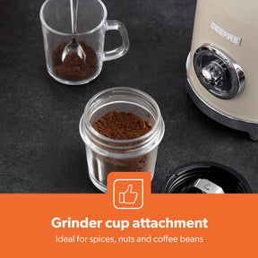 Retrovive Cream 2-In-1 Food Jug Blender With 1.5L Glass Jug