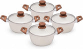 4-Piece Marvera Cream Non-Stick Forged Casserole Cookware Set