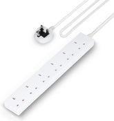 6 Gang Extension Lead, 1M Cable 6-Way Plug Extension Cable
