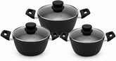3-Piece Marvera Black Non-Stick Casserole 5-Layer Cookware Set