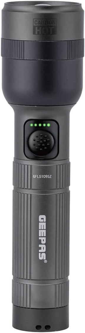 Zoomable LED Flashlight 1500 Lumen Super Bright Powerful 3000mAh Battery