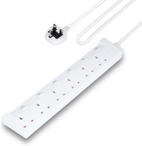 6 Gang Extension Lead, 5M Cable 6-Way Plug Extension Cable