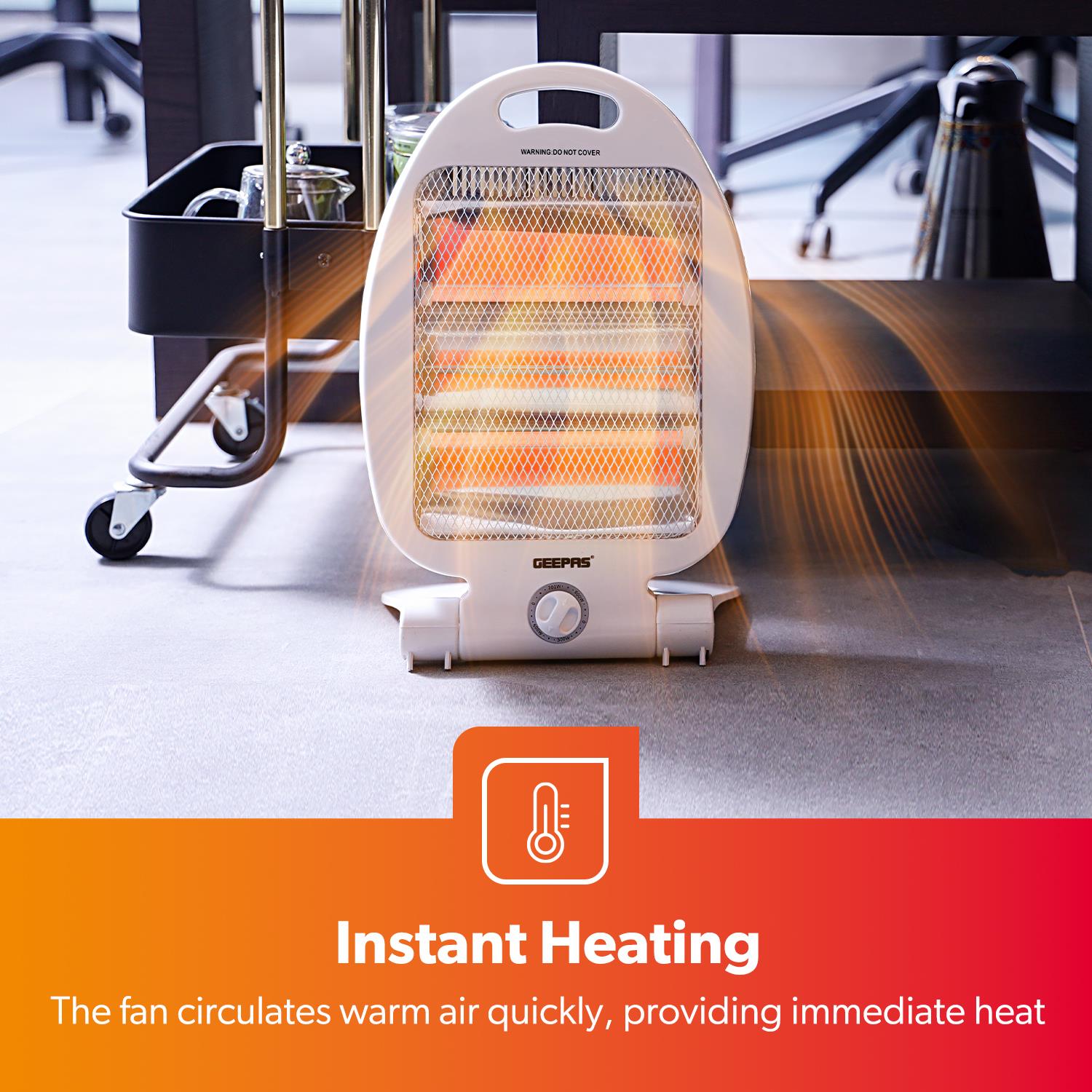 800W Pack of 2 Instant Heat Halogen Heaters