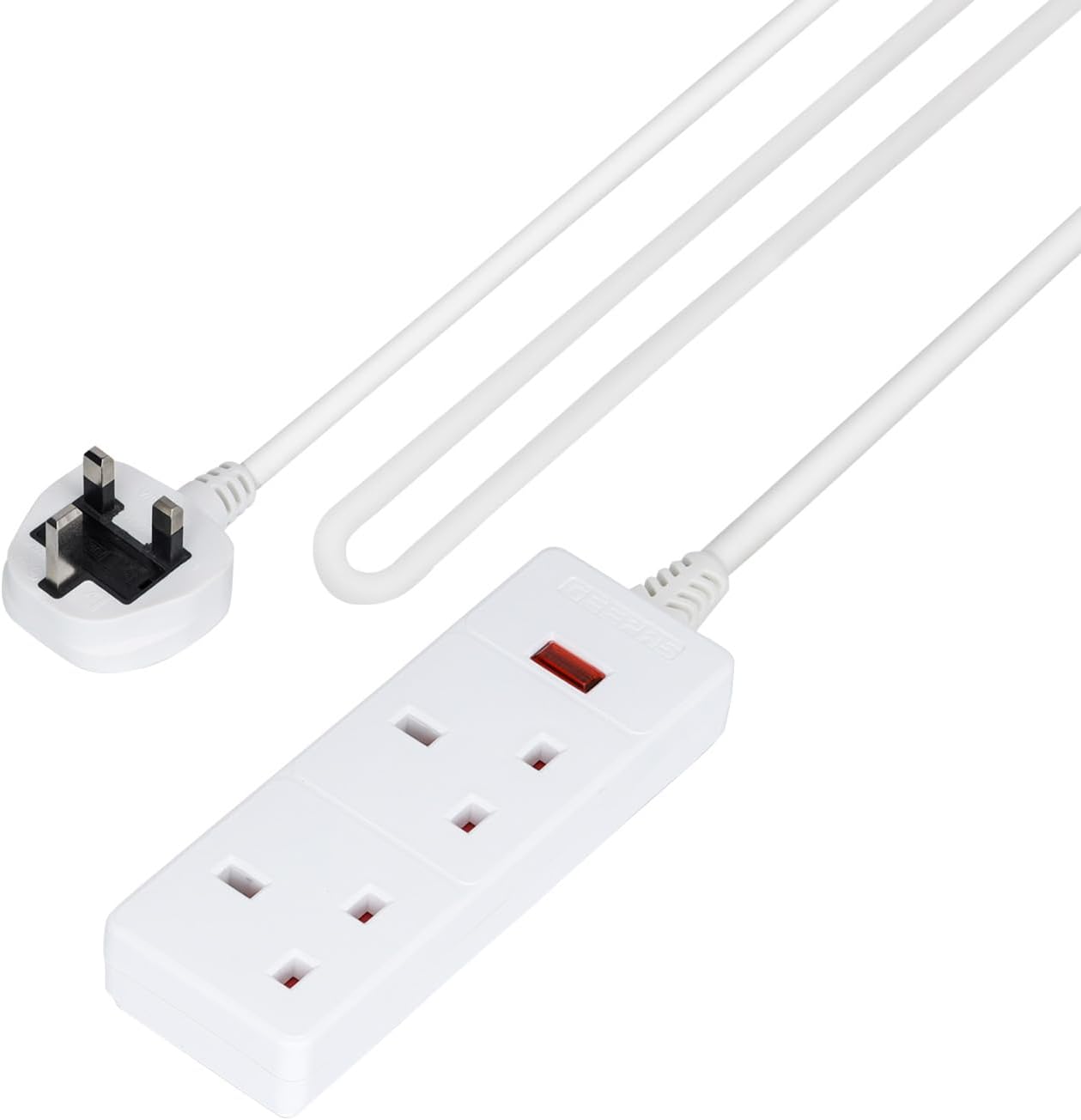 2 Gang Extension Lead, 3M Cable 2-Way Plug Extension Cable