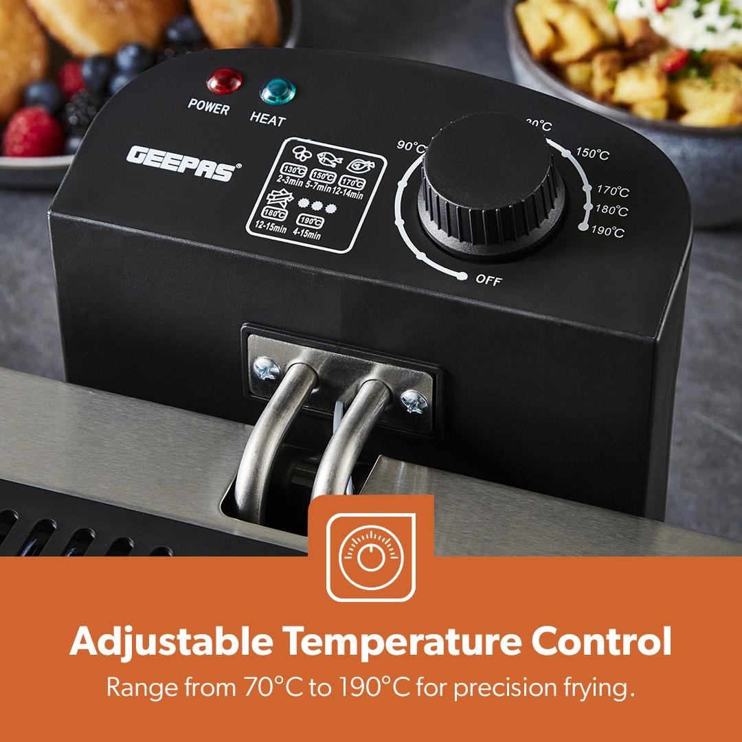 5L Stainless Steel Electric Deep Fat Fryer With Triple Baskets 2000W
