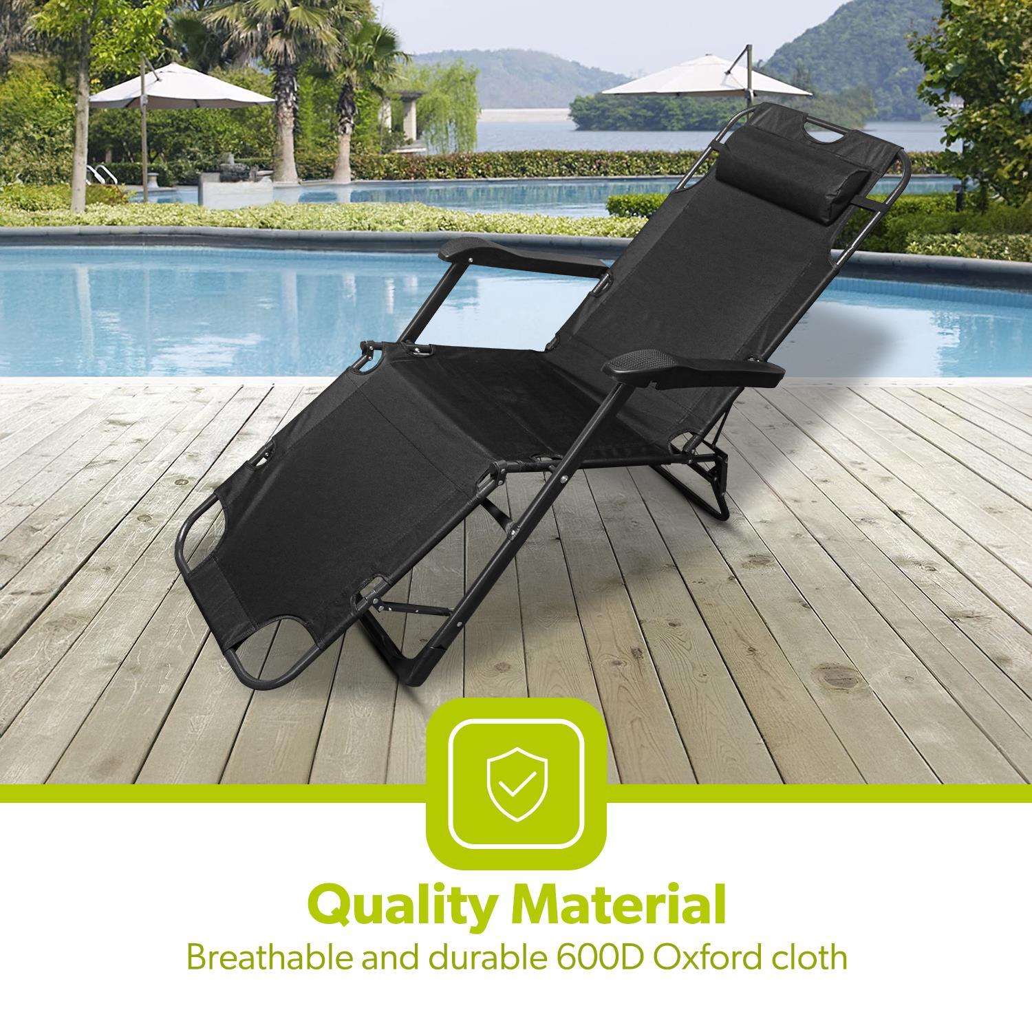 Pack Of 2 Portable Reclining Outdoor Chairs & Loungers