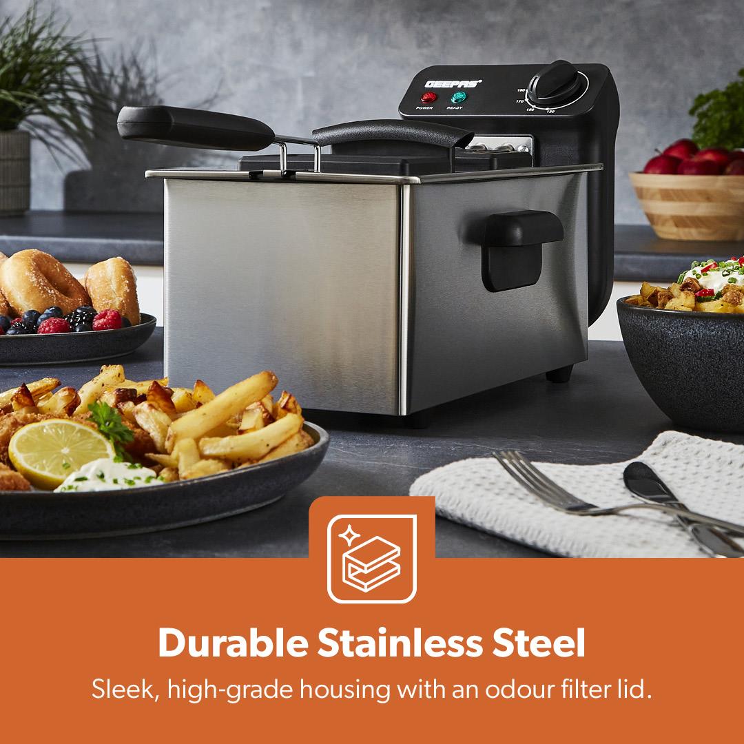 3L Stainless Steel Deep Fat Fryer With Viewing Window