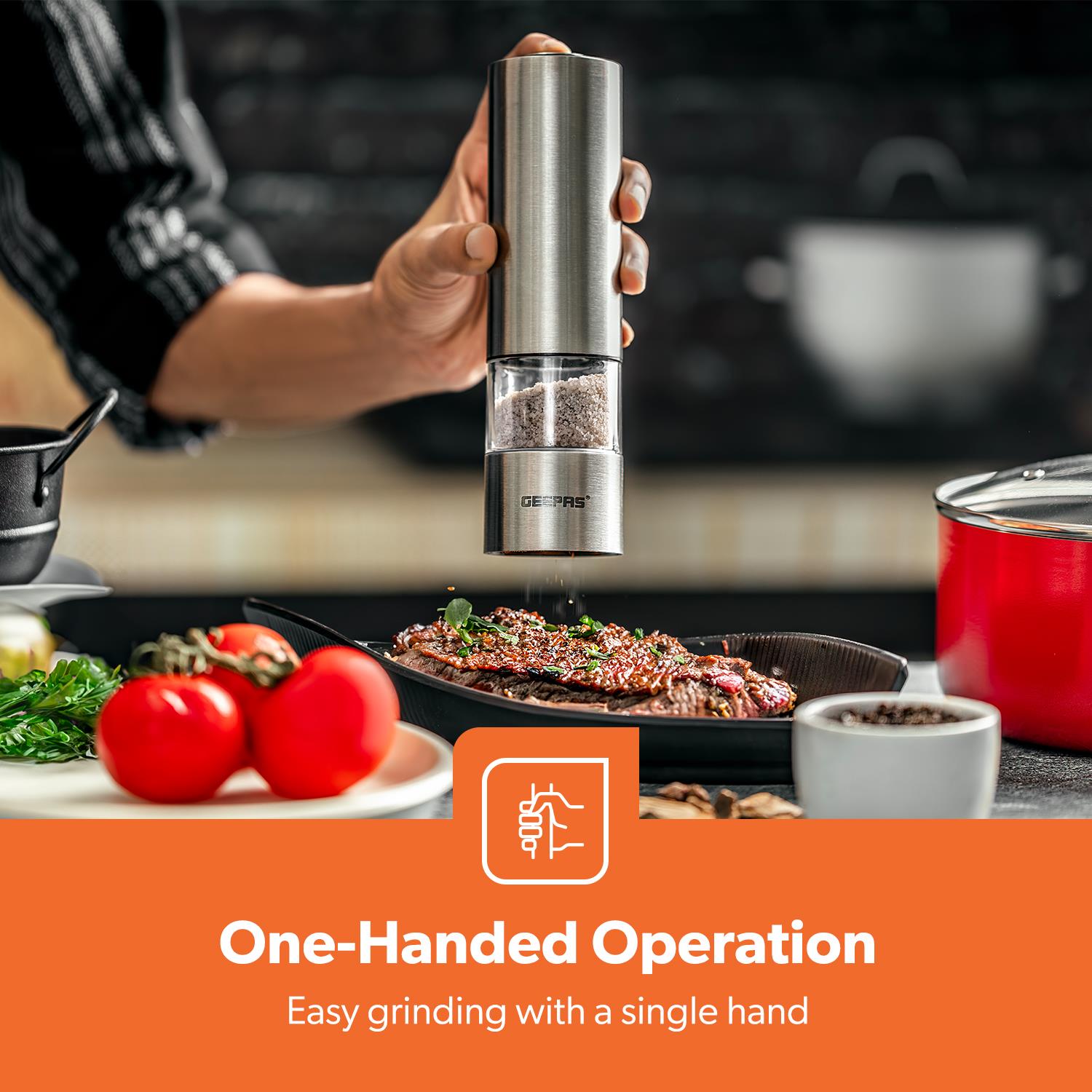 Battery-Powered Electric Salt and Pepper Grinder