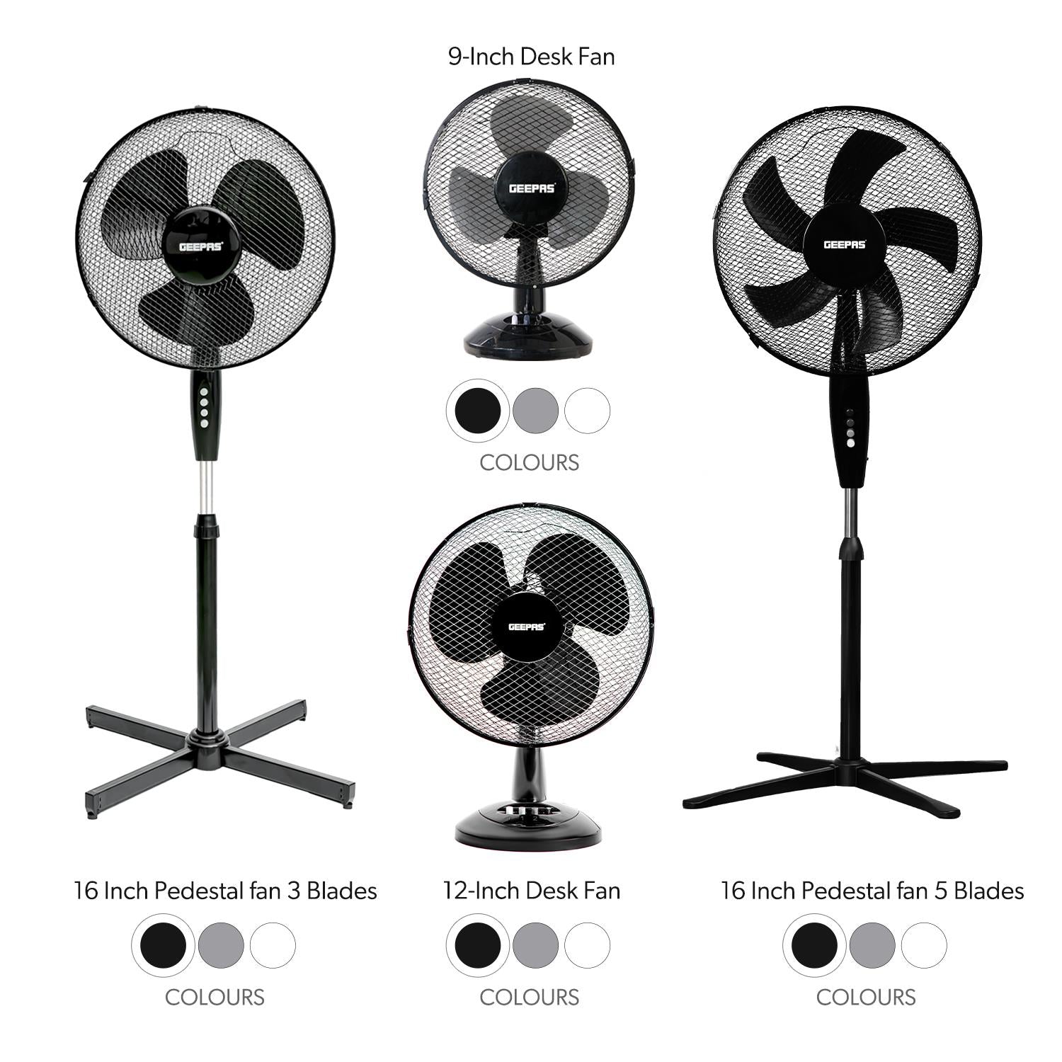 9-16" Desk & Pedestal Electric Oscillating Cooling Fans