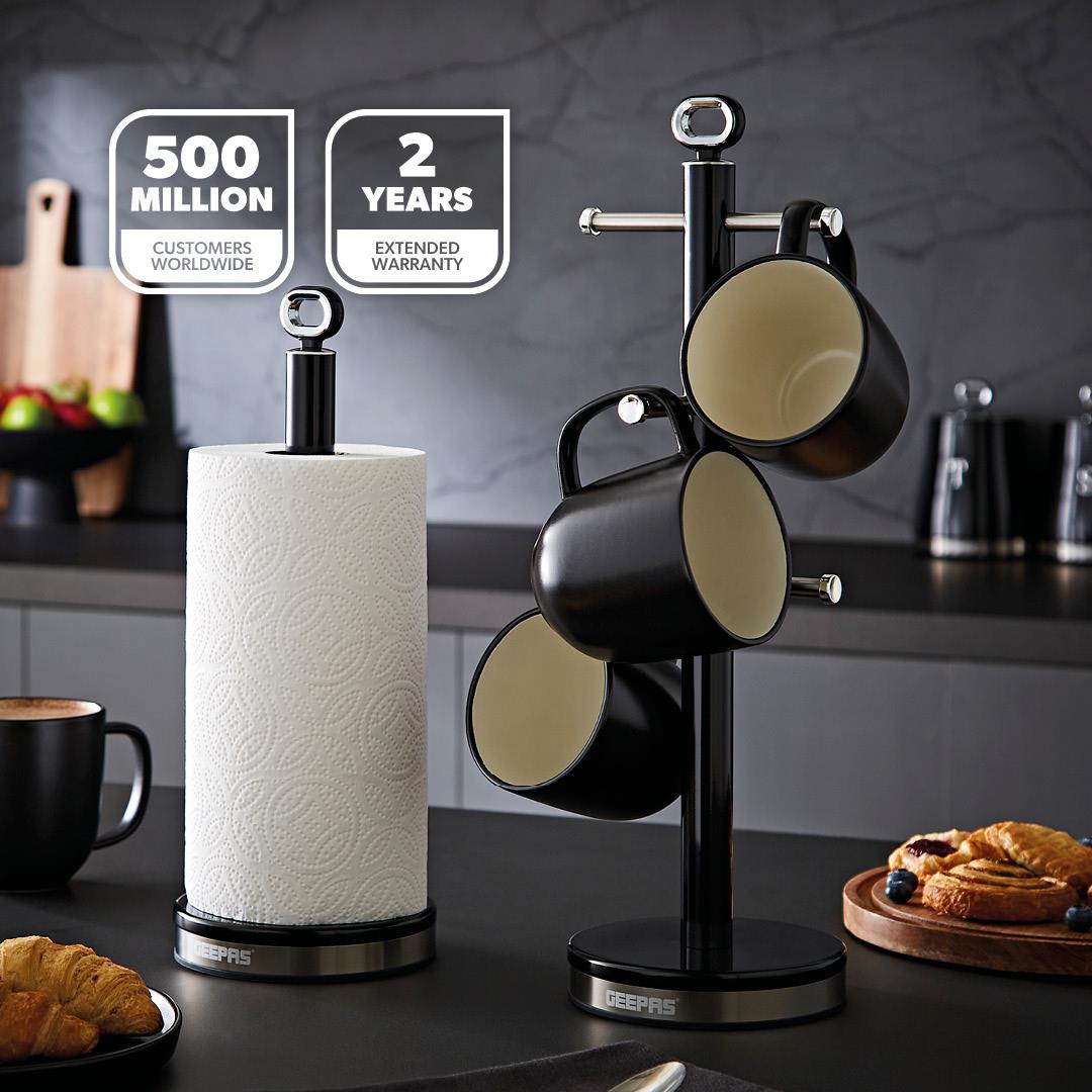 Black Kettle, Toaster, Storage Canister, Bread Bins Kitchen Set