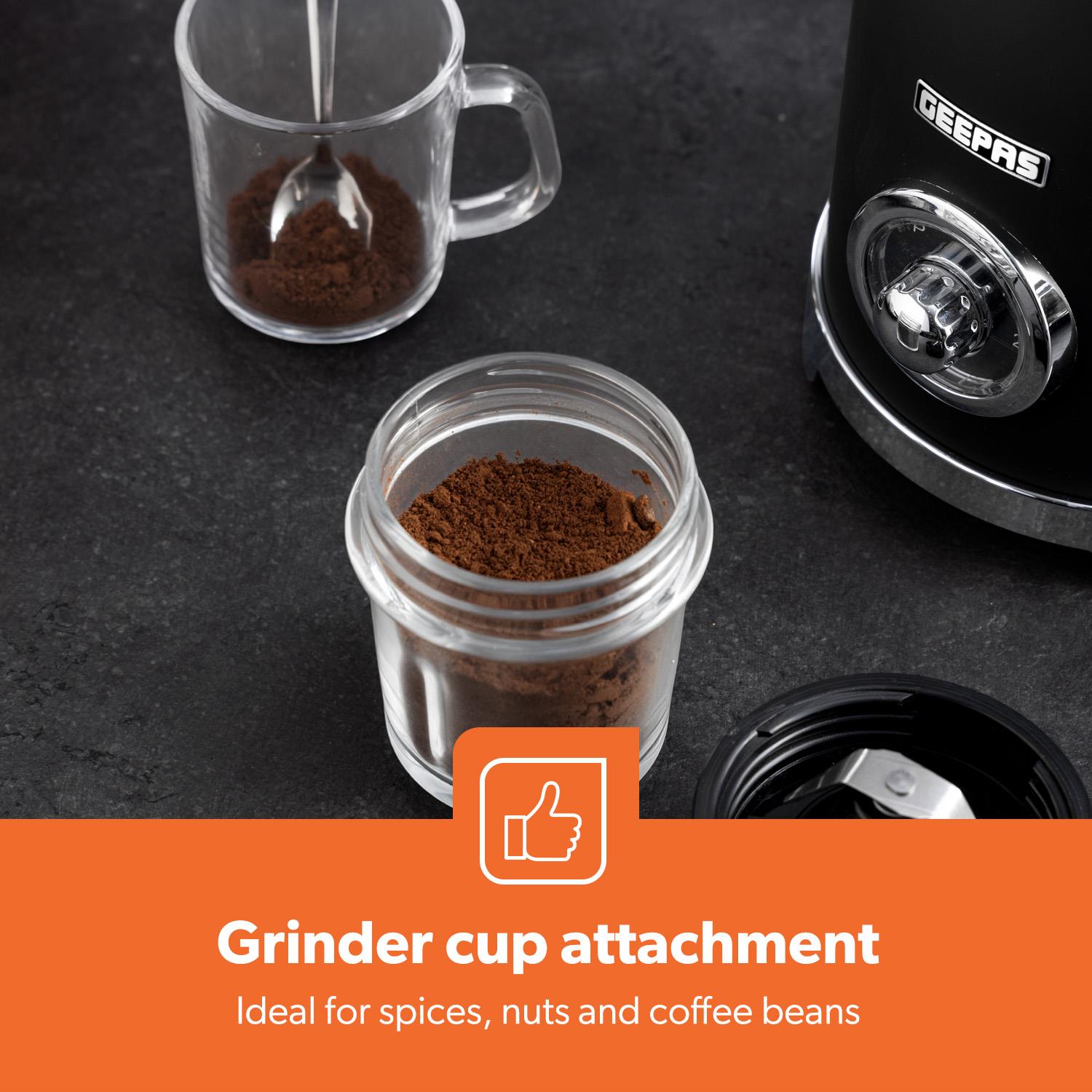 Retrovive Black 2-In-1 Jug Blender With 1.5L Glass Jug 800W