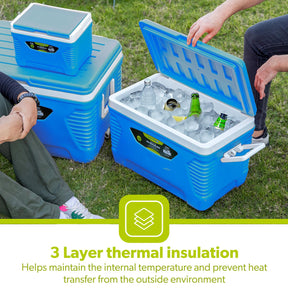 3-Piece Blue Insulated Ice Cooler Chests (5L, 25L & 50L)