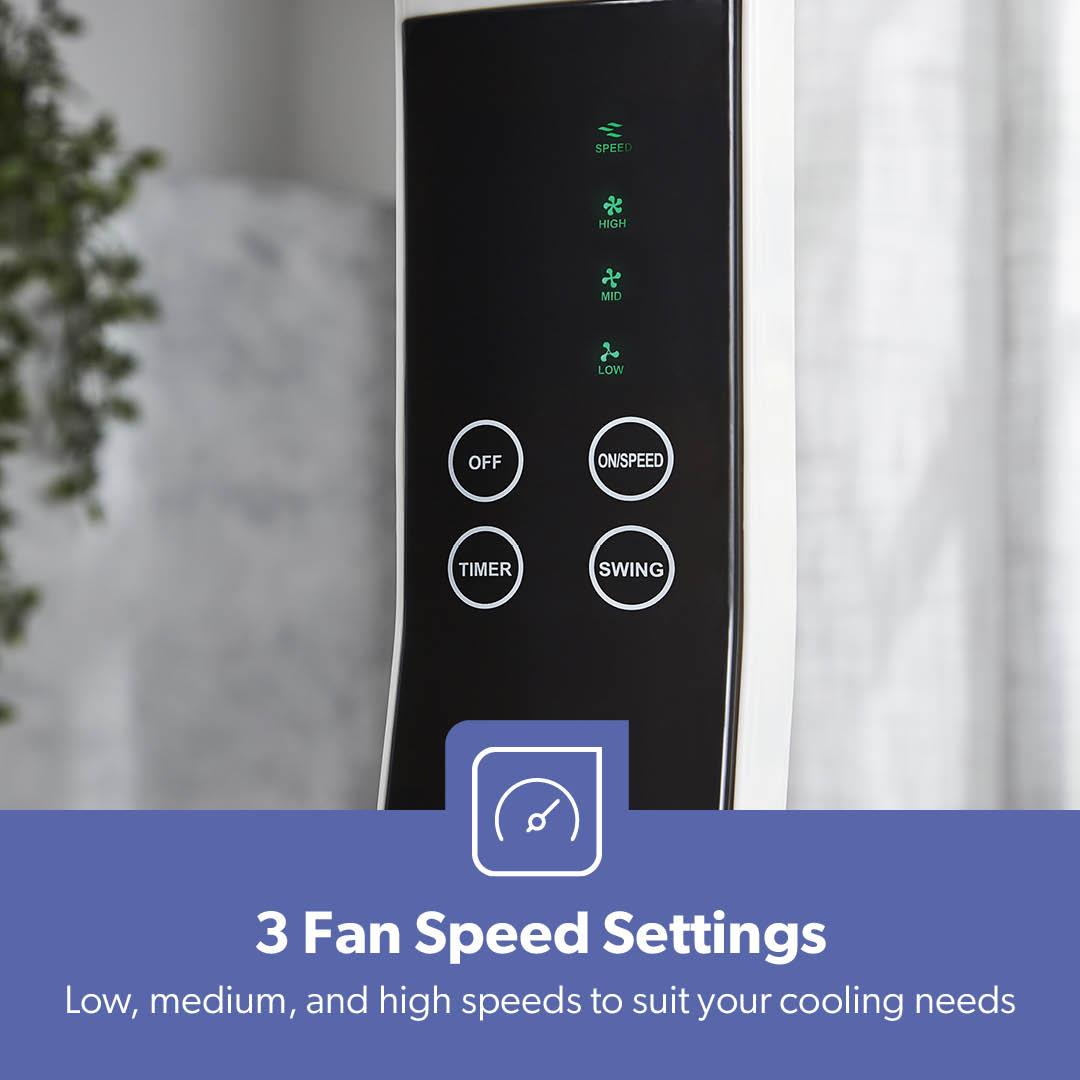 White 16" Digital Pedestal Fan With Remote Control 60W