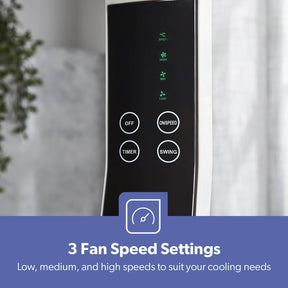 White 16" Digital Pedestal Fan With Remote Control 60W