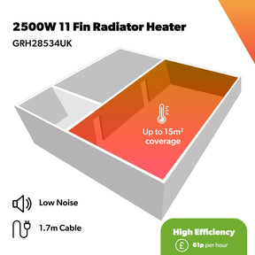 11-Fin Portable Oil Filled Electric Radiator Heater