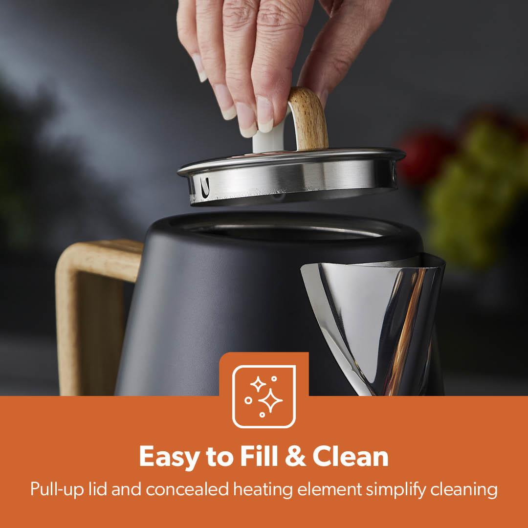 NordiQ Black 4-Slice Toaster & 1.7L Electric Kettle Matching Set