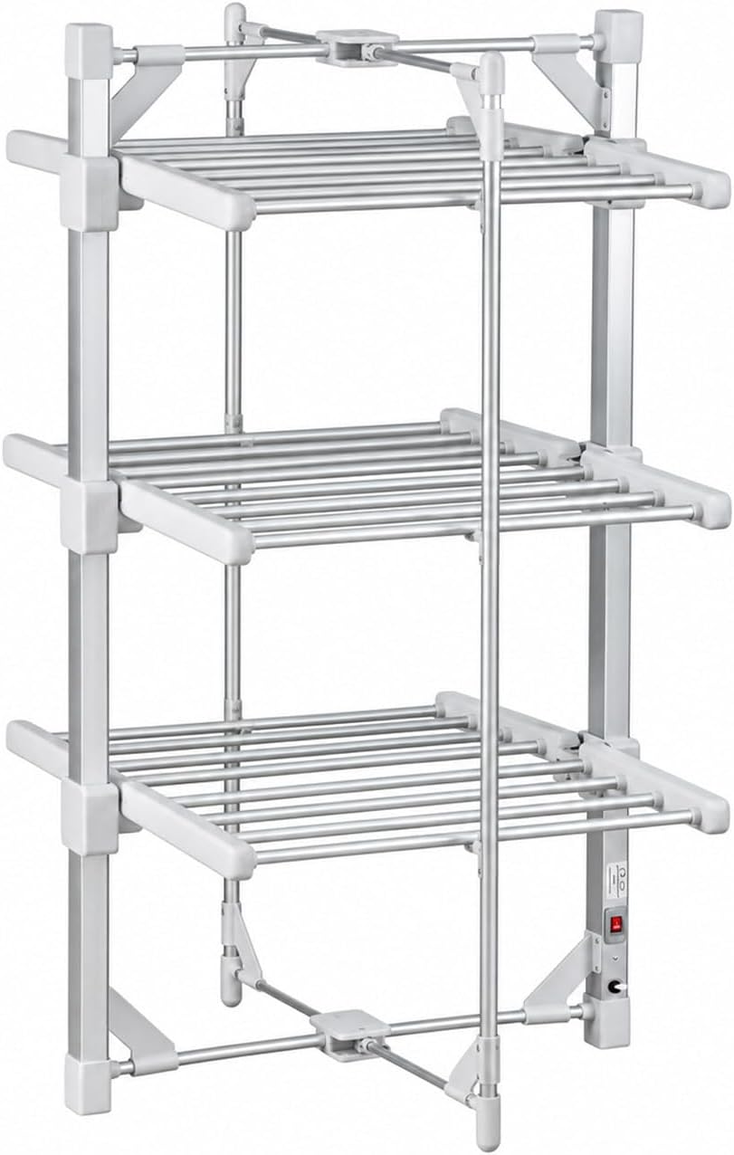 3-Tier Indoor Foldable Heated Clothes Airer Electric Dryer