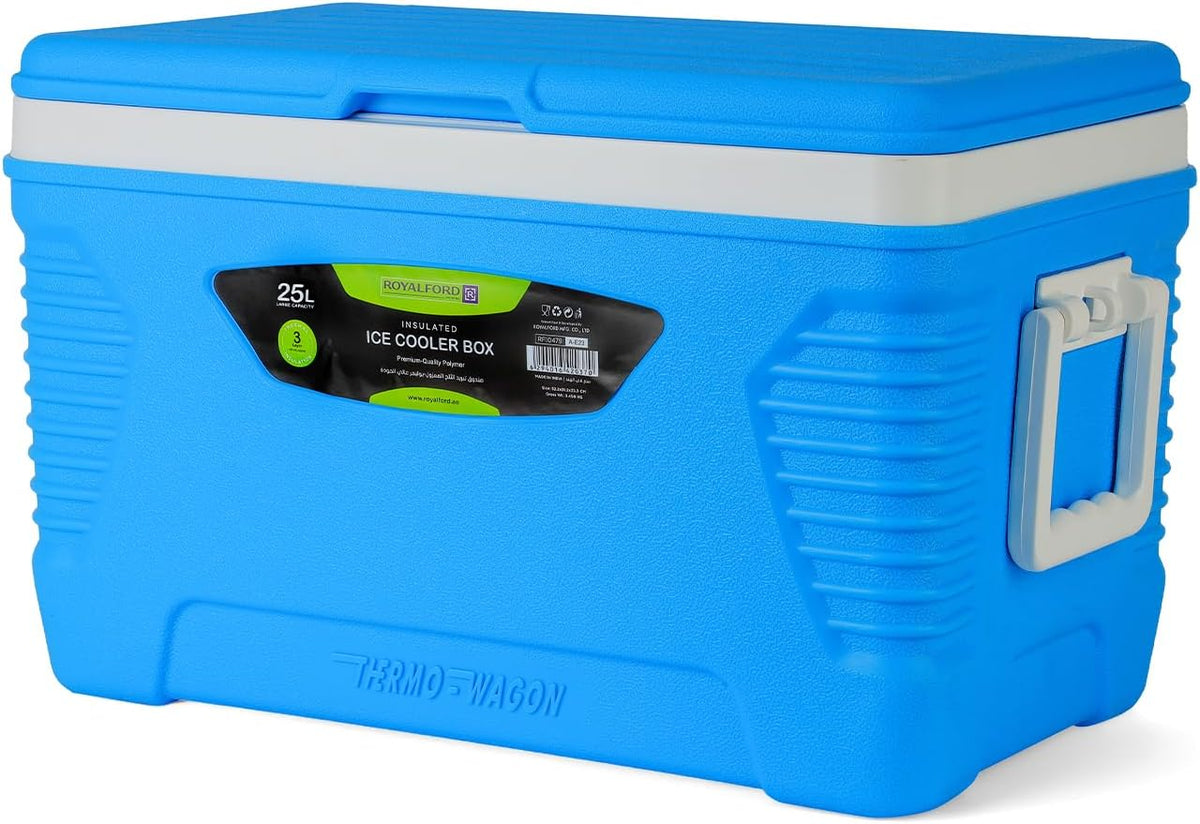 25L Blue Triple-Insulated Ice Cooler Chest For Camping