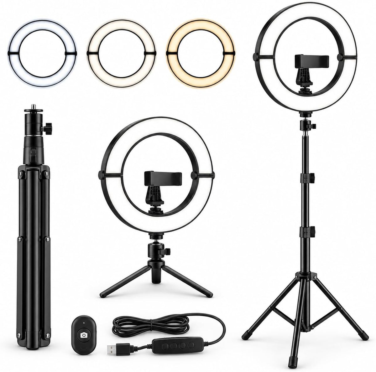12" LED Ring Light With Tripod Stand Phone Holder