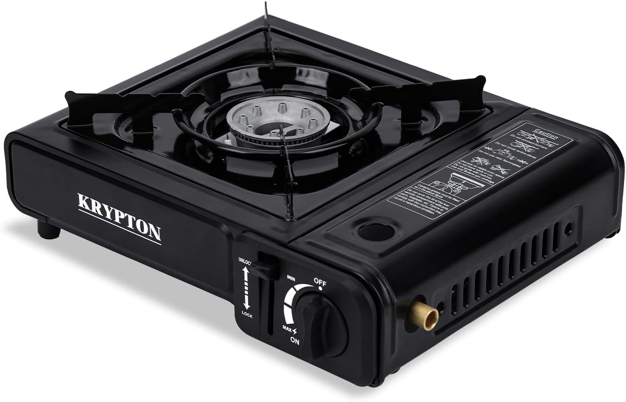 Portable Single Burner Gas Stove - Camping Outdoor Hob Cooker