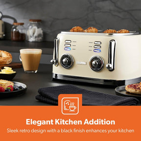 Retrovive Cream Electric Kettle, Toaster and Microwave Oven Set