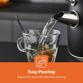 Black Retrovive Vintage Electric Pyramid Kettle & Toaster Set