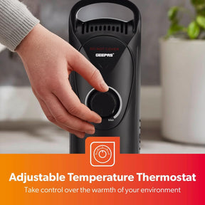 5-Fin Black Mini Oil Filled Radiator Electric Heater 450W