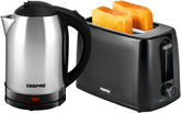 1.8L Stainless Steel Kettle & 2-Slice Bread Toaster Set