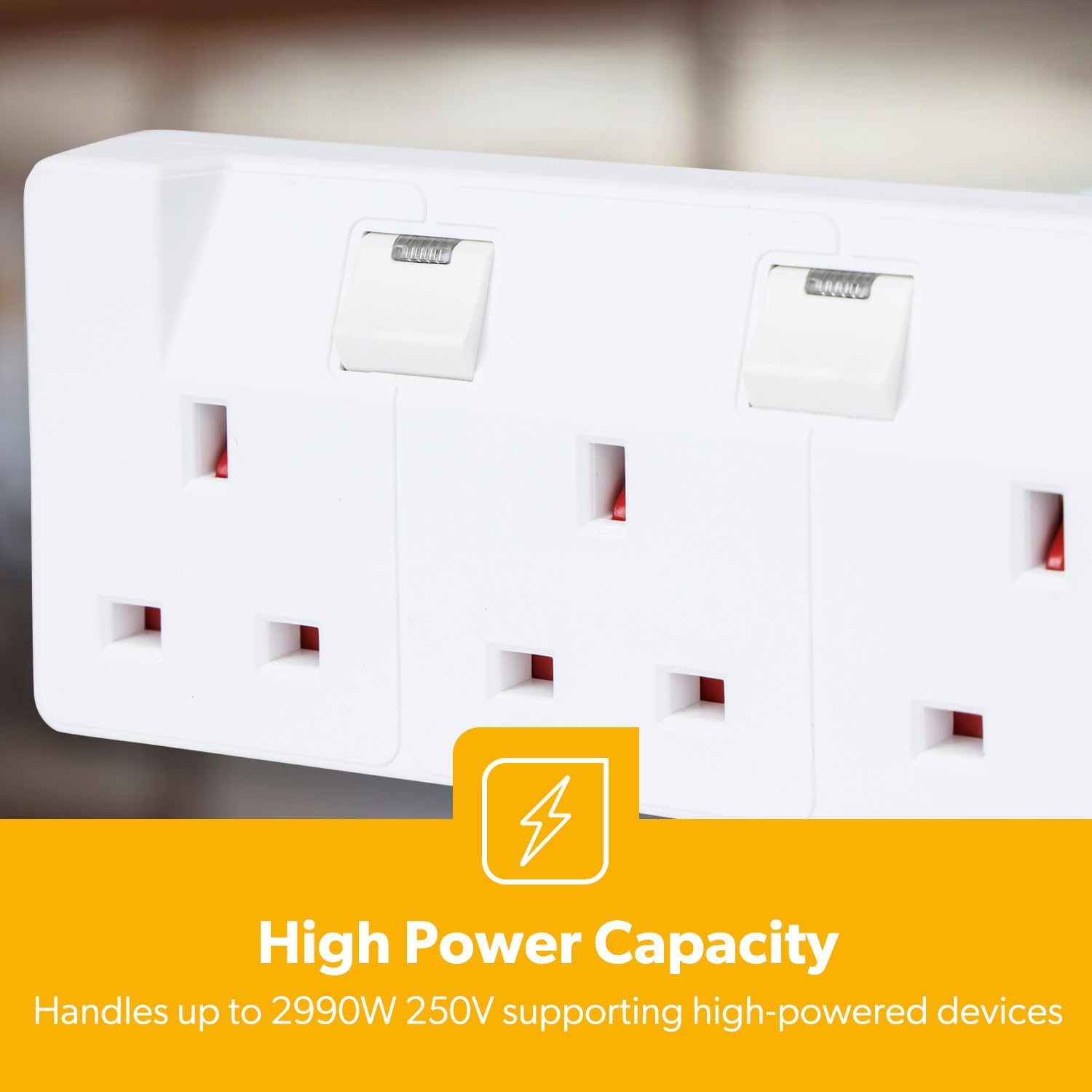 4 Gang Extension Lead, 10M Cable 4-Way Plug Extension Cable
