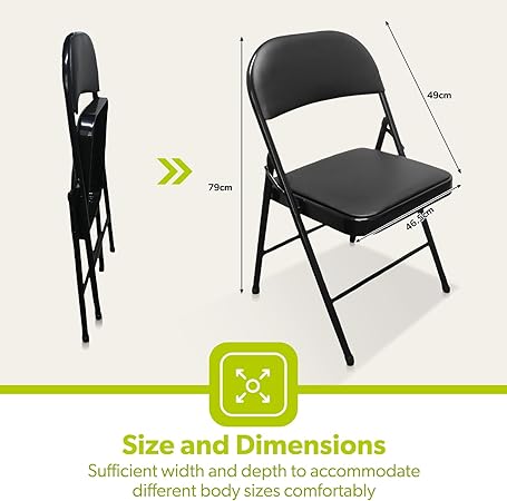 2 x Padded Metal Folding Chairs For Outdoor and Indoor