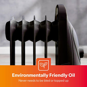 5-Fin Black Mini Oil Filled Radiator Electric Heater 450W