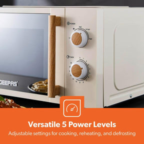 NordiQ Cream 20L Microwave, Electric Kettle and Two-Slice Toaster Set