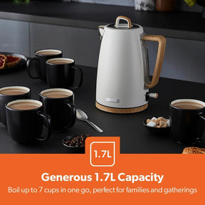 NordiQ Cream 2-Slice Toaster & 1.7L Electric Kettle Set