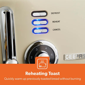 Retrovive Cream Electric Kettle, Toaster and Microwave Oven Set