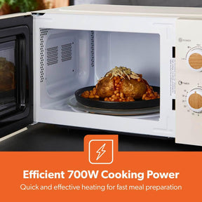 NordiQ Cream 20L Microwave, Electric Kettle and Two-Slice Toaster Set