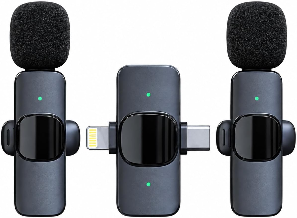 Wireless Lavalier Microphone For iPhone Dual Set